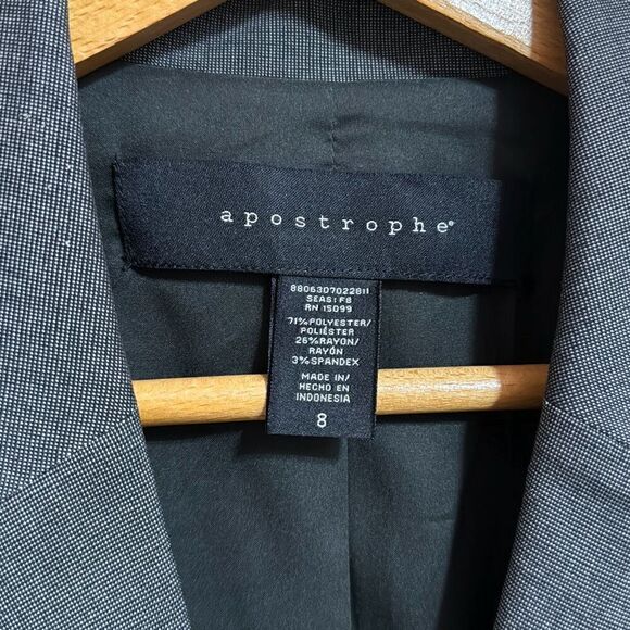 Apostrophe Grey Two Button Blazer Jacket Women’s US 8 - Picture 2 of 6